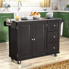 Andover Mills Kuhnhenn Kitchen Island with Stainless Steel Top ANDV3102